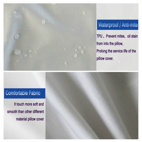 2 paquetes contra ácaros del polvo, bacterias, funda de almohada impermeable con cremallera