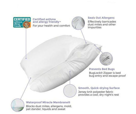 Protector de almohada a prueba de chinches/impermeable